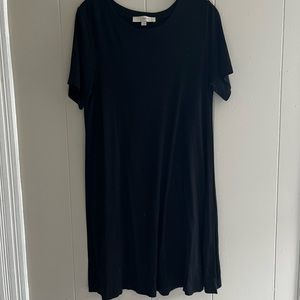 Loft large short sleeve black dress